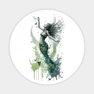 Mermaid Watercolor Splatter Magnet